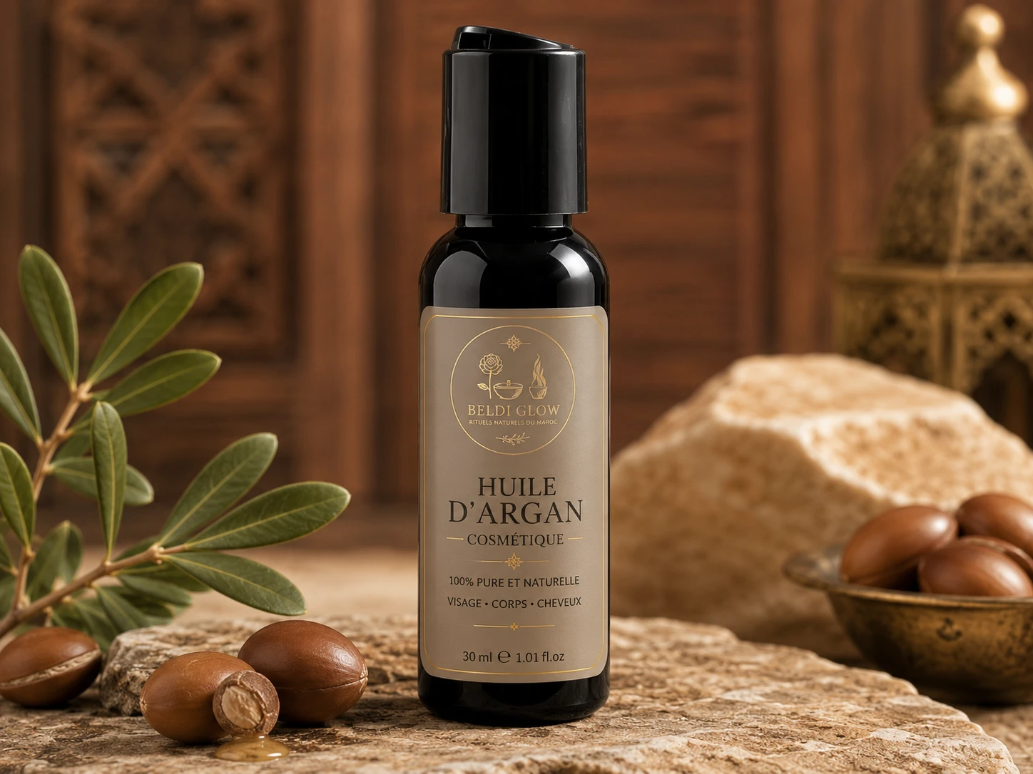Huile d'Argan cosmétique Beldi Glow 30ml